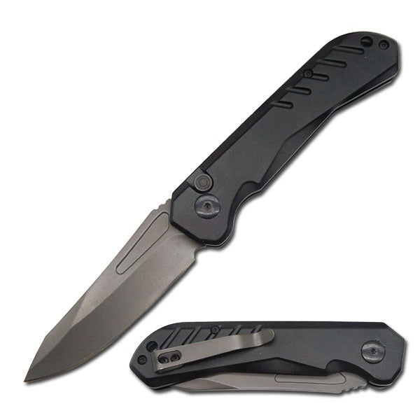 Black Survival Military Switch Blade Pocket Knife 8 Inch Overall
