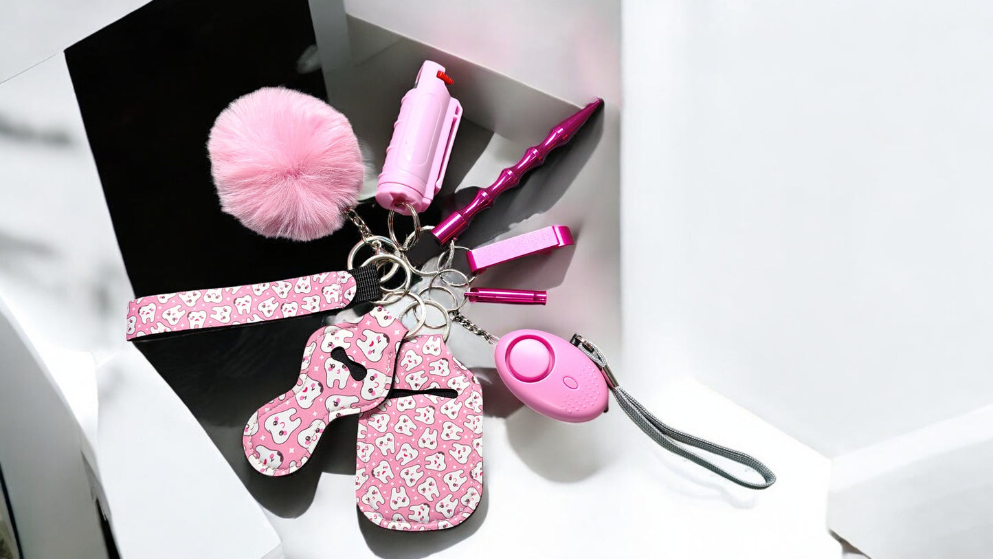 Safety Keychain - 9pc Set with Pepper Spray