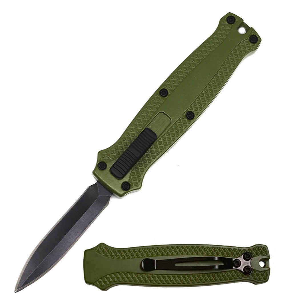 5.35" Green Lizard Tongue The Wicked Mini OTF Automatic Knife