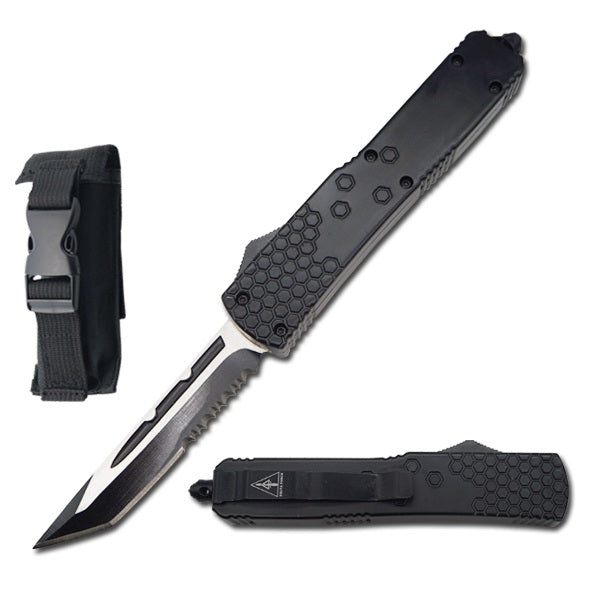 8.25 Inch Black Tanto Blade Commando OTF Knife