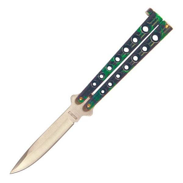 5.25" Closed Length Helix Butterfly Balisong Knife - Green