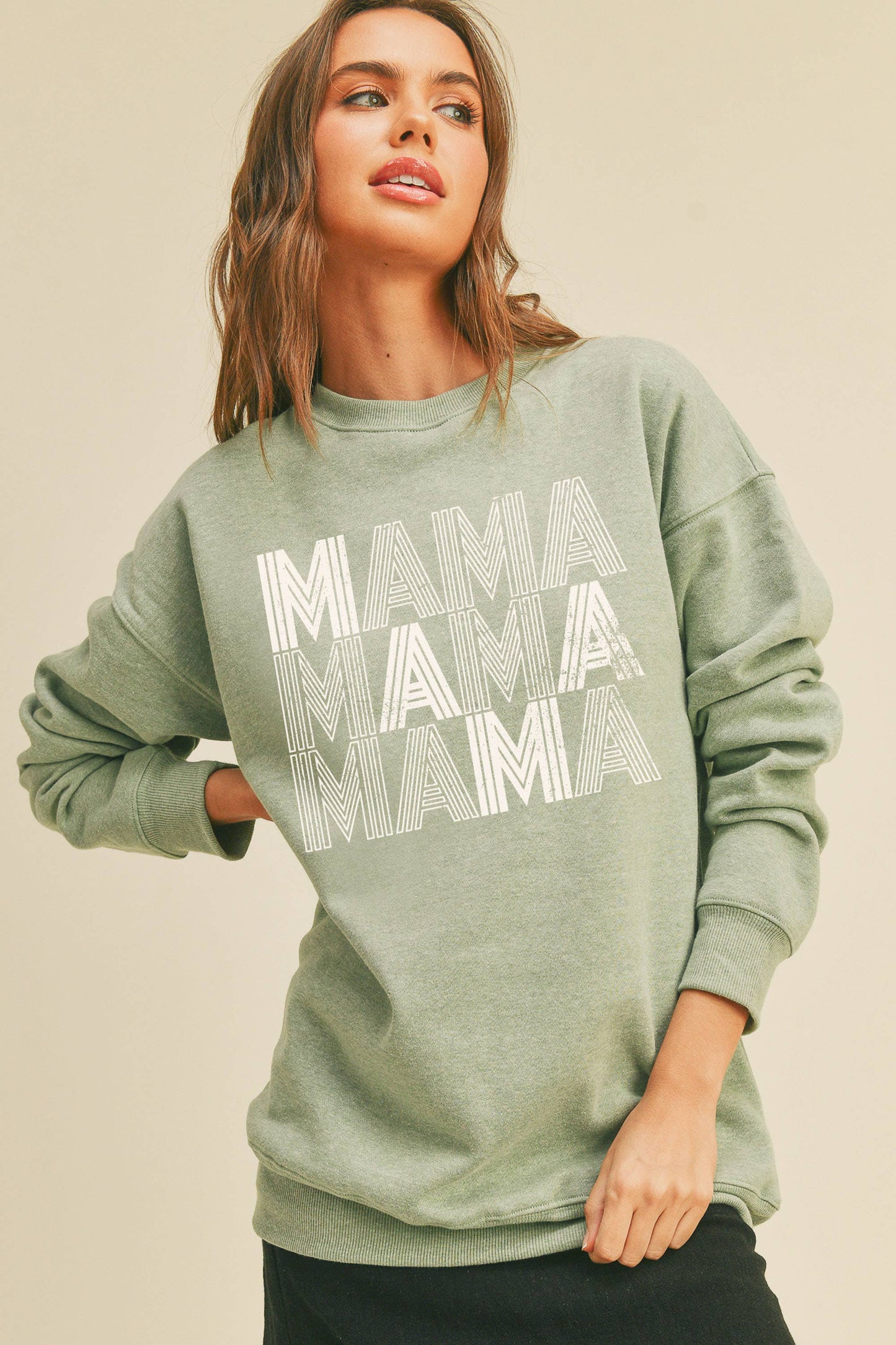 Mama Graphic Sweatshirt: Sea Pink / S