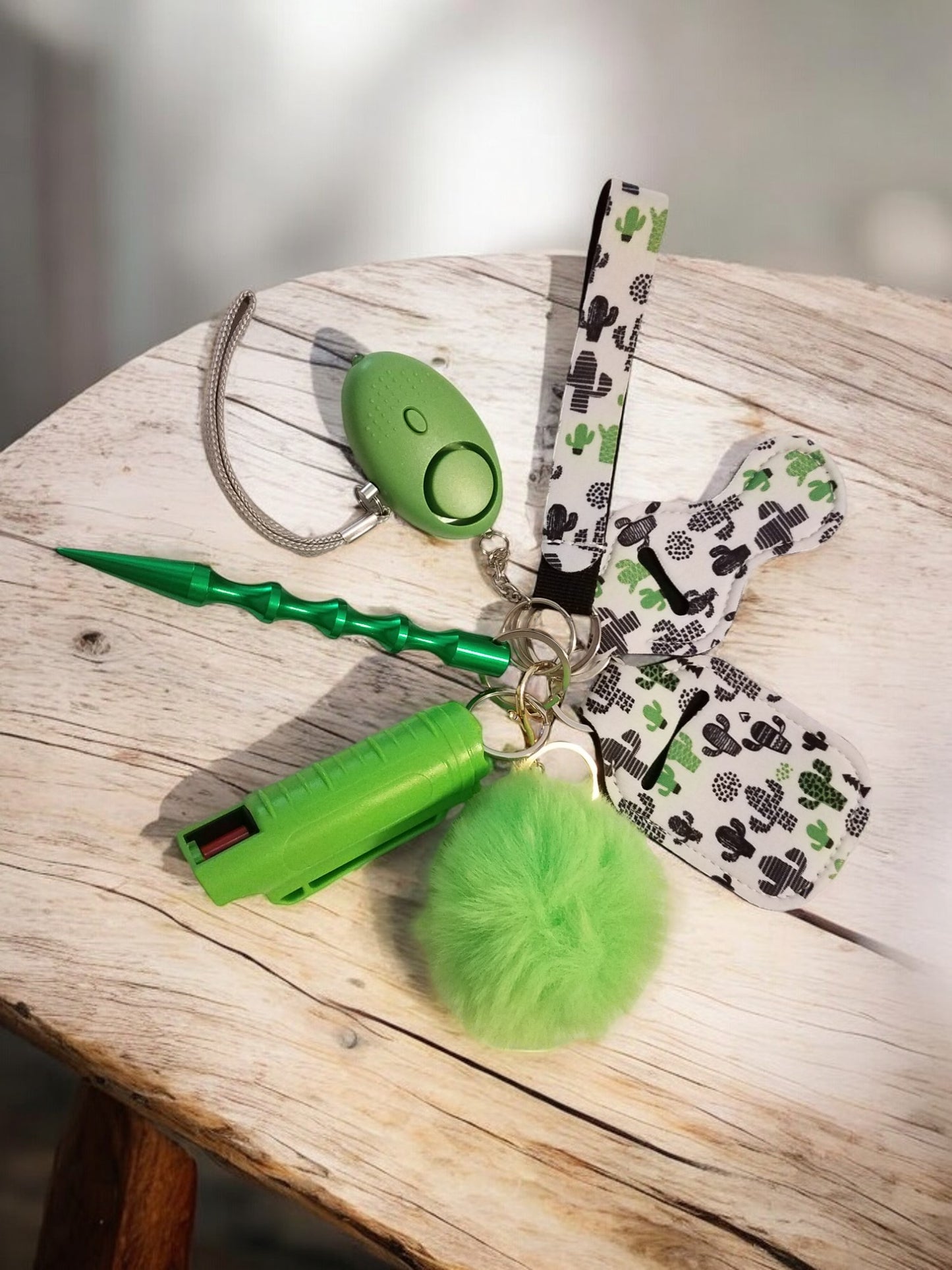 7 Piece Keychain Set with Pepper Spray