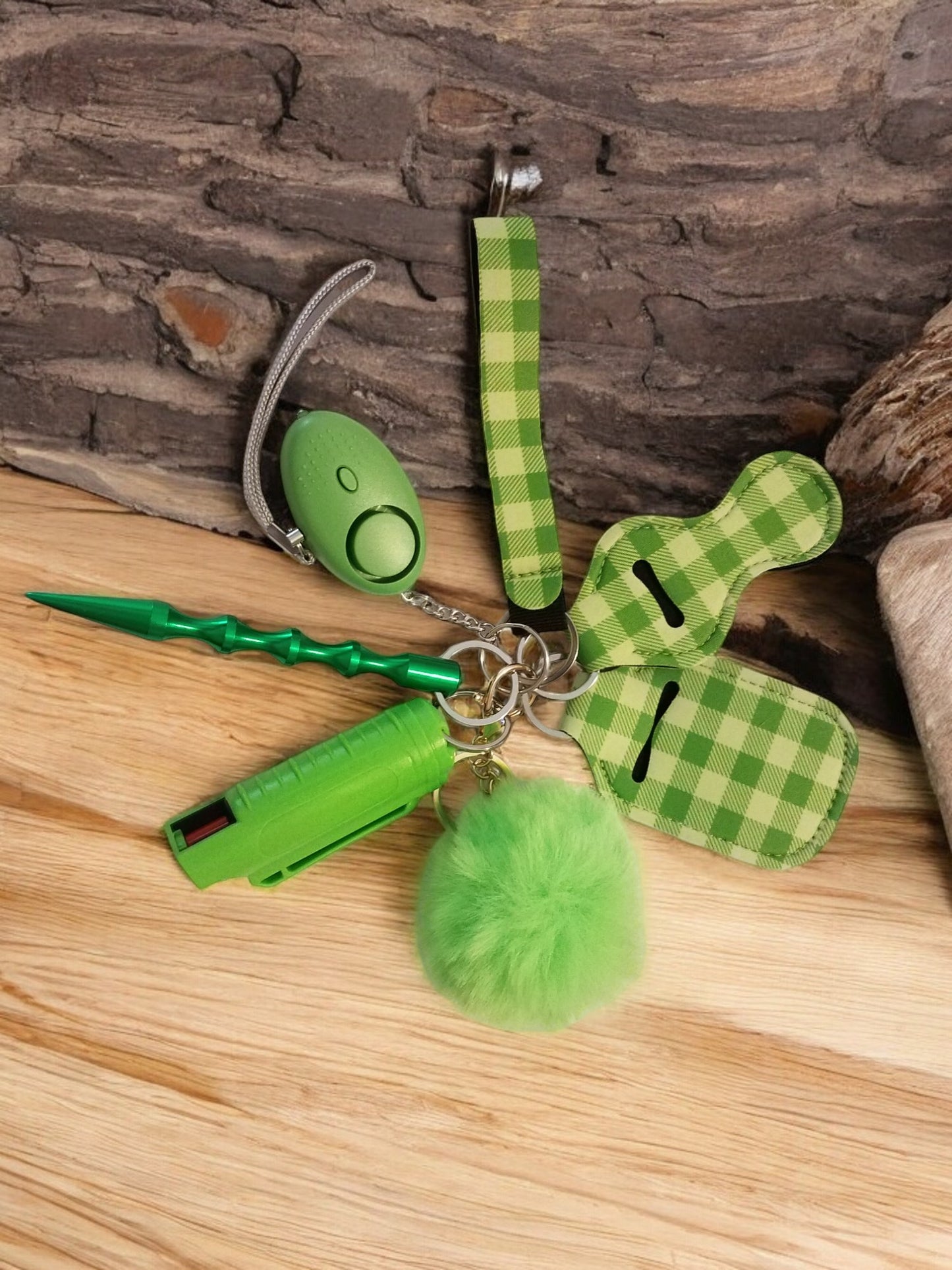 7 Piece Keychain Set with Pepper Spray