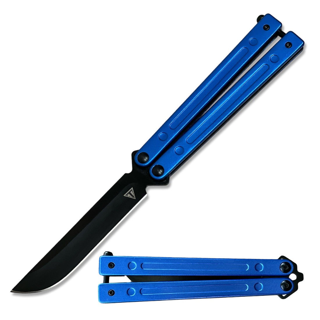 Blue Aluminum Handle Ball Bearing Balisong Butterfly Knife