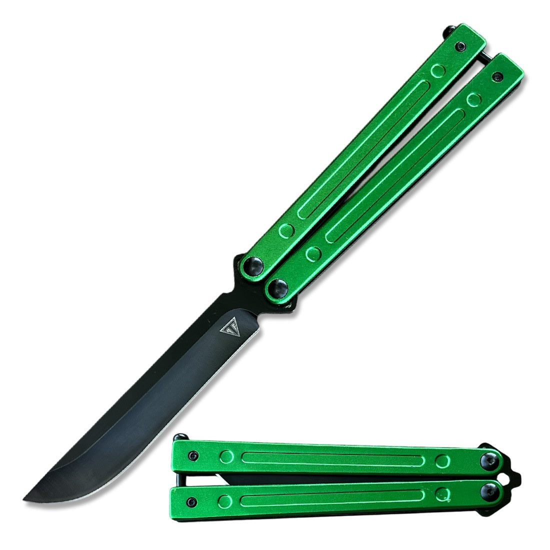 Green Aluminum Handle Ball Bearing Balisong Butterfly Knife