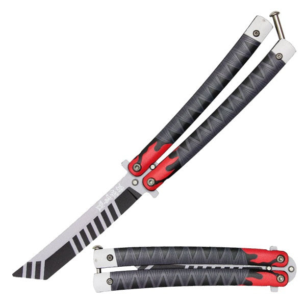 Tanjiro Butterfly Knife Trainer Demon Slayer Black and Red