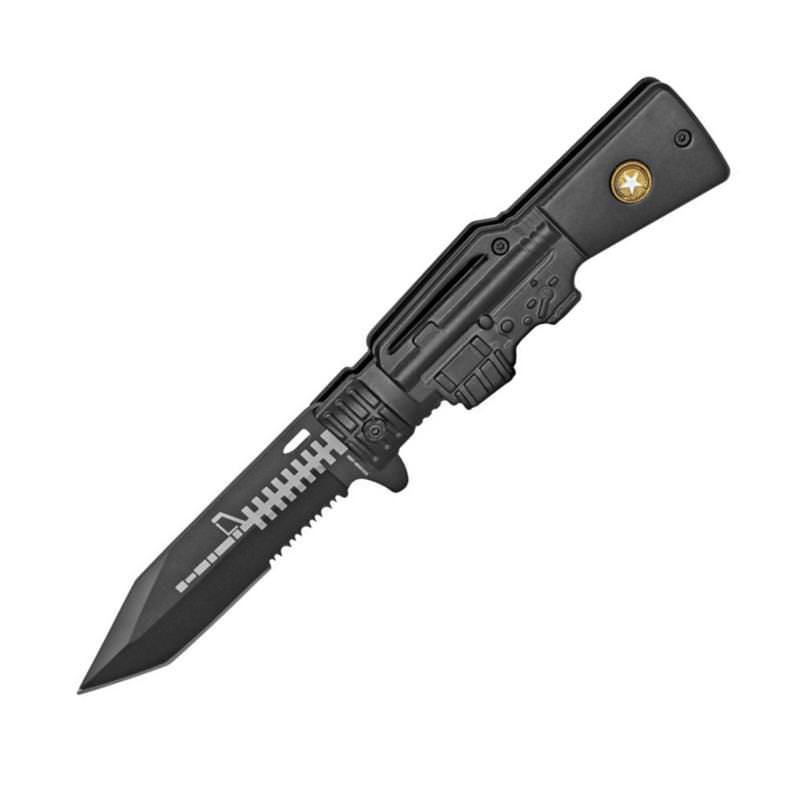 AR-15 Series Army Spring Assisted Folding Knife - Black