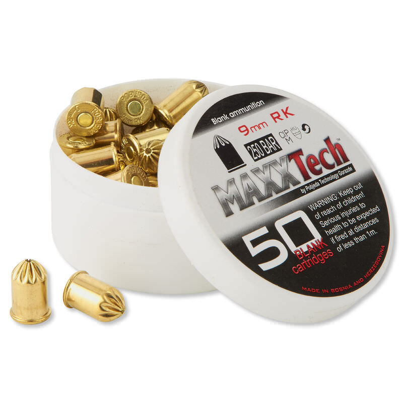 9mm RK .380 Revolver Blank Rounds, 50 Count Extra Loud Full Loads