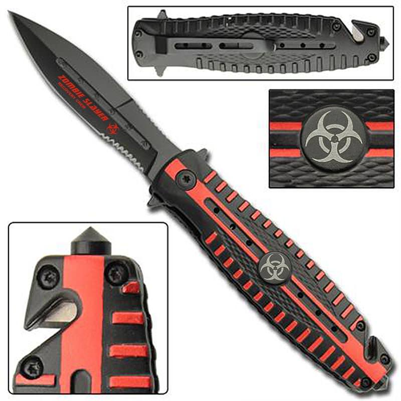 Quarantine Red Zone Zombie Slayer Spring Assist Knife