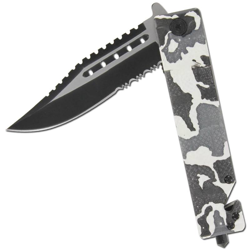 Adrenaline Junky Snow Camo Spring Assist Knife