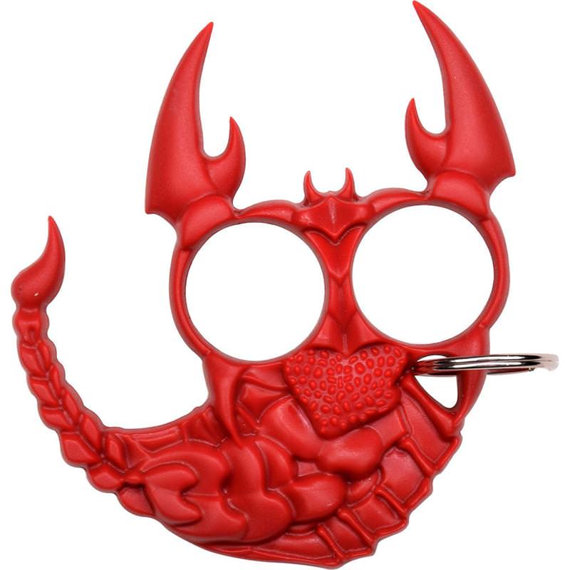 Scorpion Self Defense Finger Knuckle Keychain Burgundy