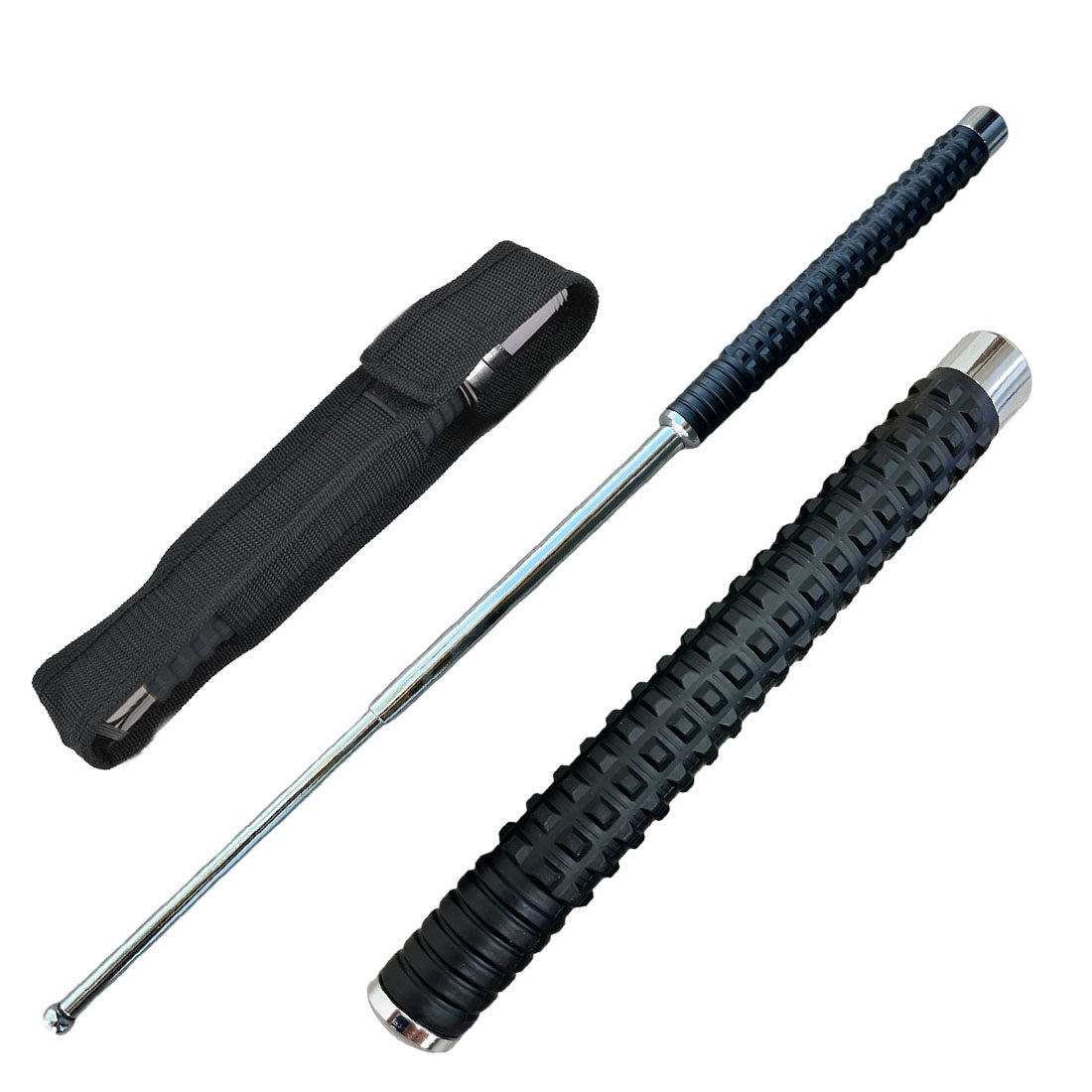 21 Inch Self Defense EXTENDABLE Silver Finish Walking Steel Stick Baton