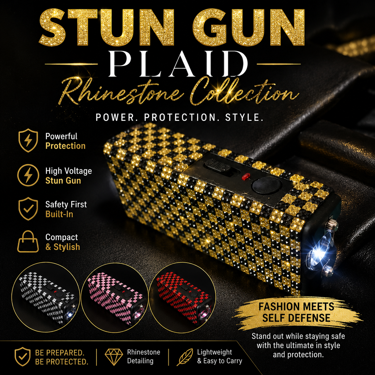 Stun Gun - Plaid Rhinestone
