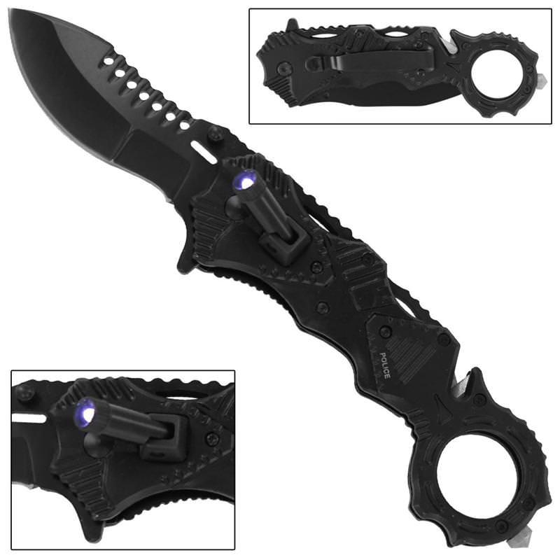 Police Tactical Emergency Rescue Spring Assist Knife