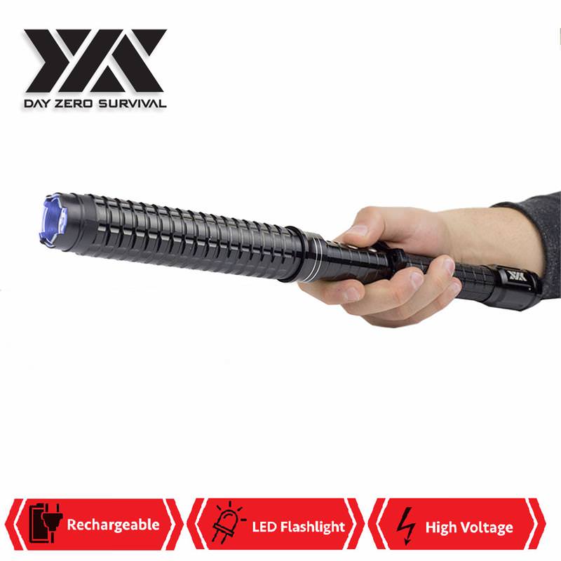DZS LED Tactical Flash Light Stun Gun Expandable Baton 16.5" - 18.75"