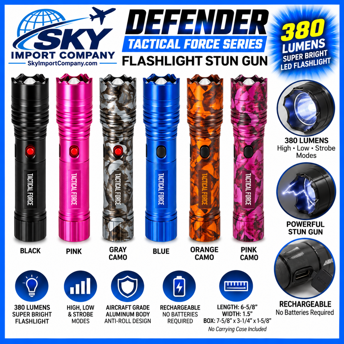 Stun Gun - TACTICAL FORCE FLASHLIGHT STUN GUN