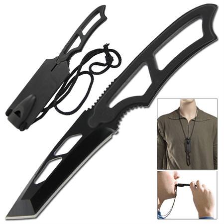 Tactical Warrior Tanto Full Tang Emergency Neck Knife