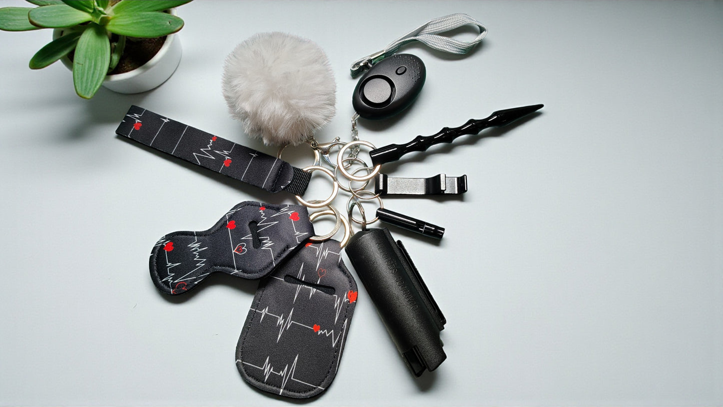 9 Piece Keychain Set with Pepper Spray (DISCONTINUED)