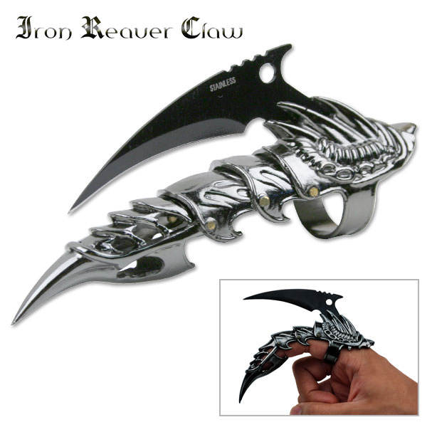 Silver Iron Reaver Claw Finger Armor Knife