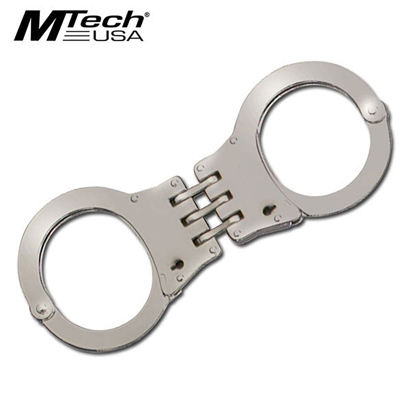 Nickel Plated Double Lock Hinged Handcuffs