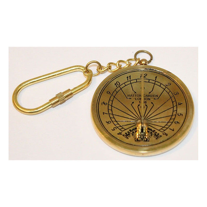 Collectible Brass Nautical Sundial Keychain