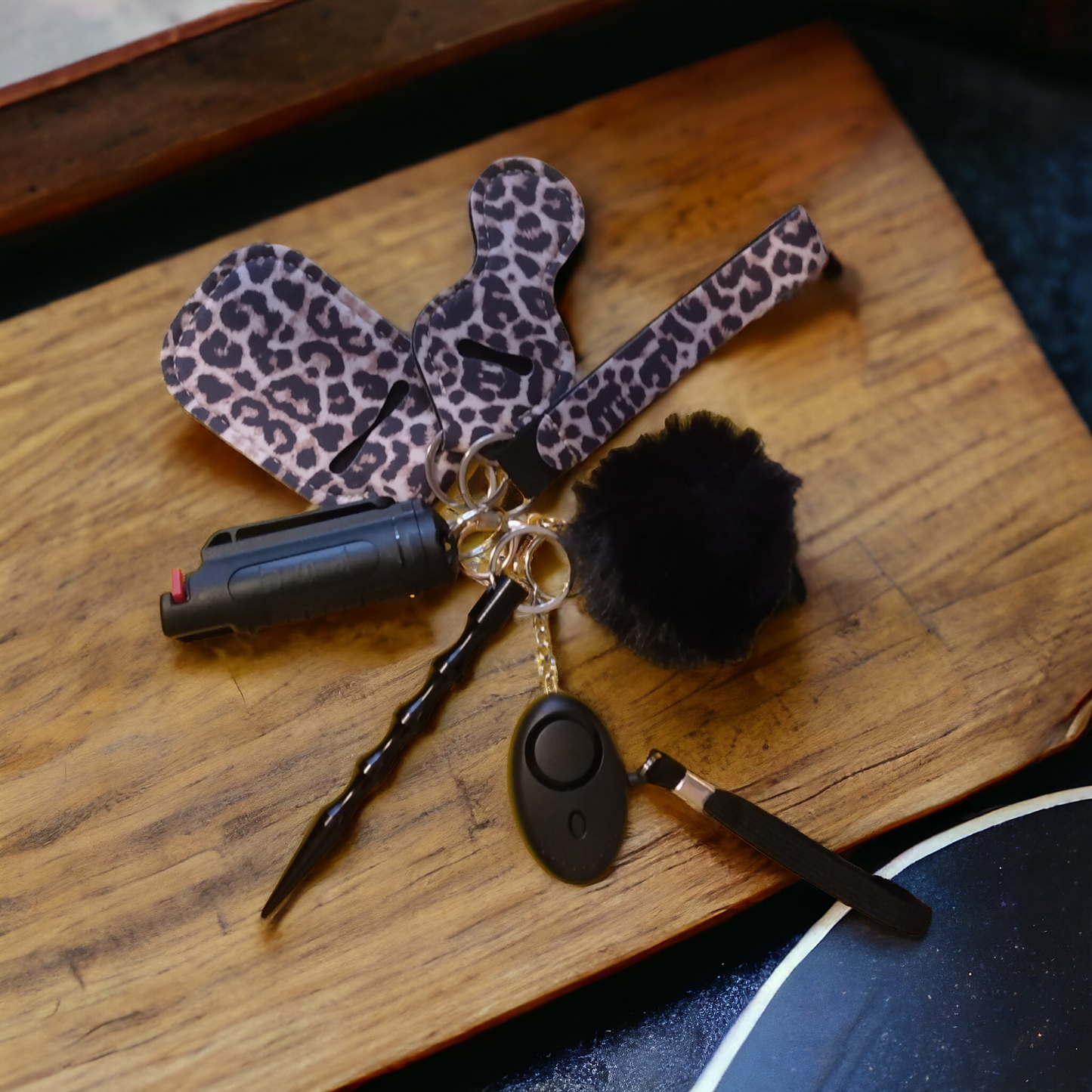 7 Piece Keychain Set with Pepper Spray