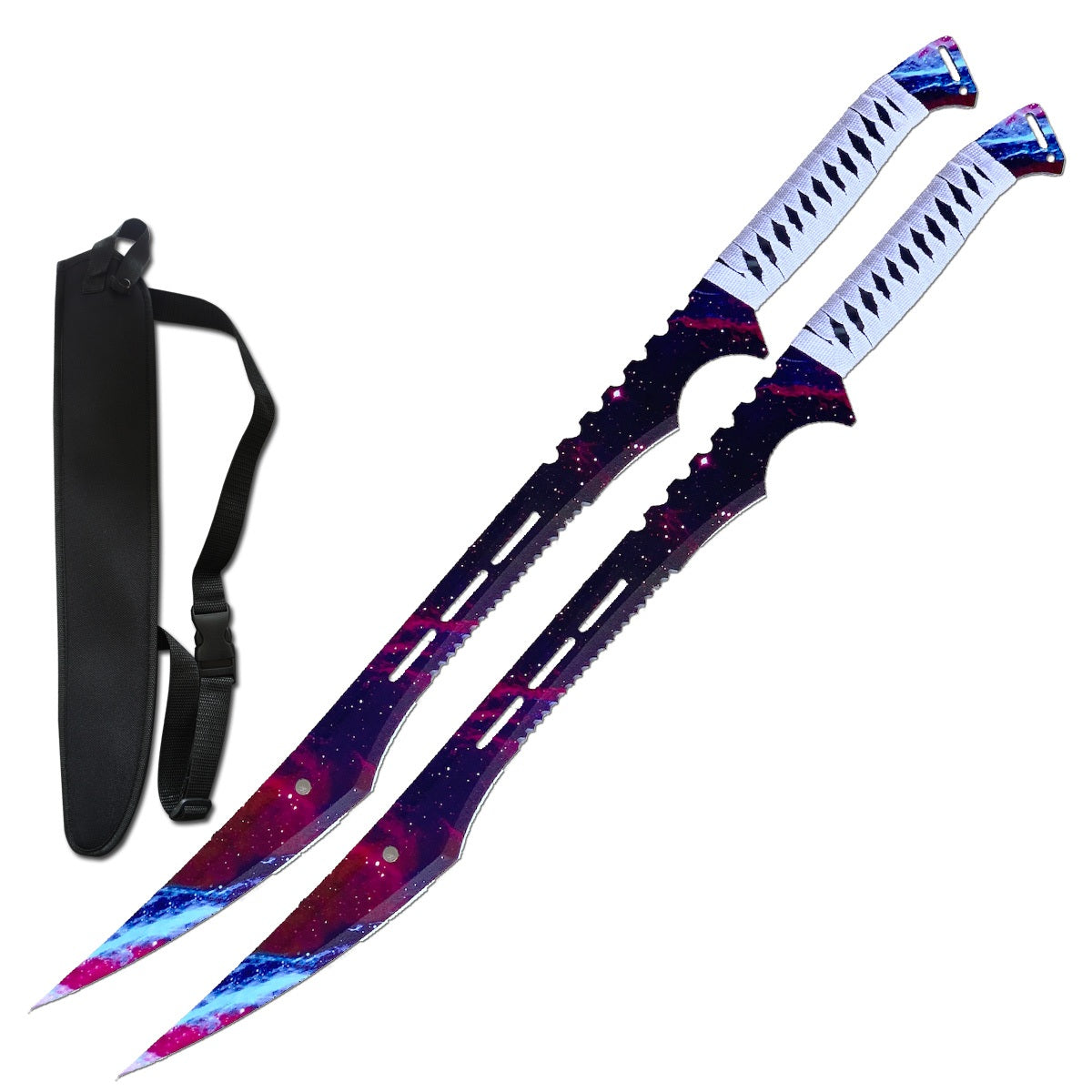 2 Pc 27 Inch Full Tang Twin Ninja Fighting Sword Set Galaxy