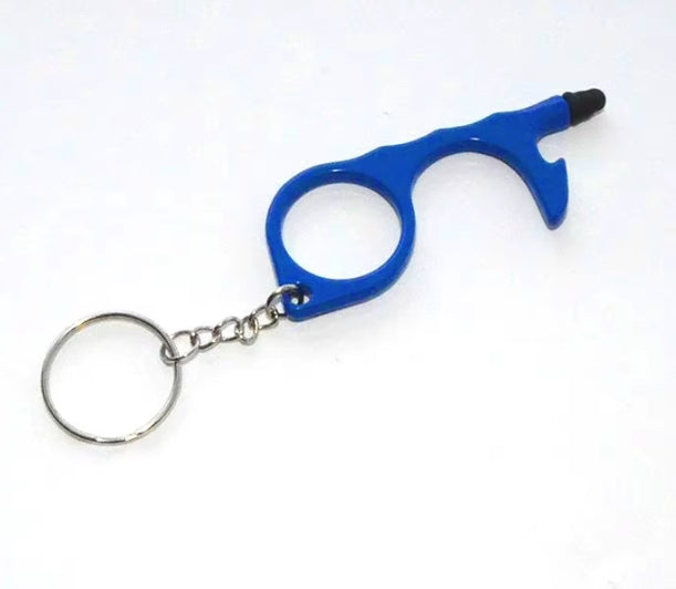 Multitool Keychain Door Opener with Touchscreen Stylus and Bottle Opener