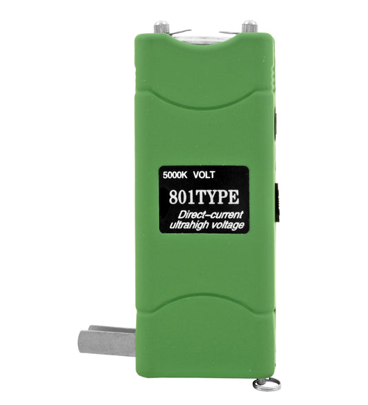 Sleek Stun Gun Flashlight with Carrying Case - GREEN