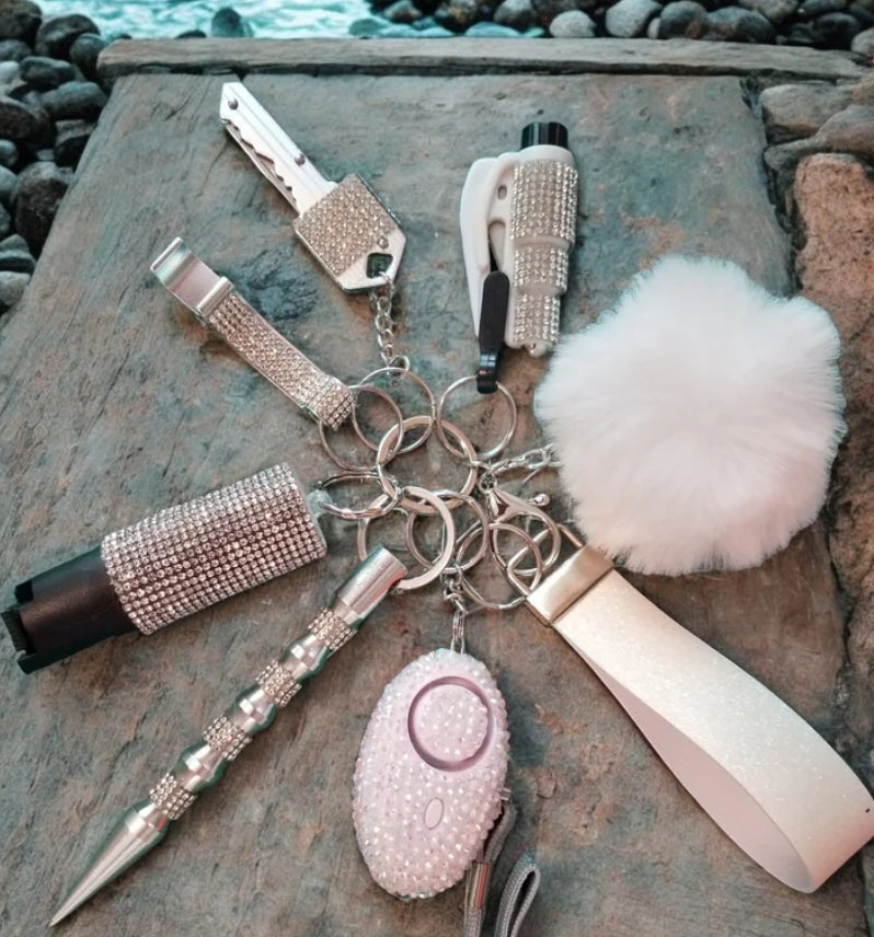 BLING-it Rhinestone 9 Piece Keychain Set