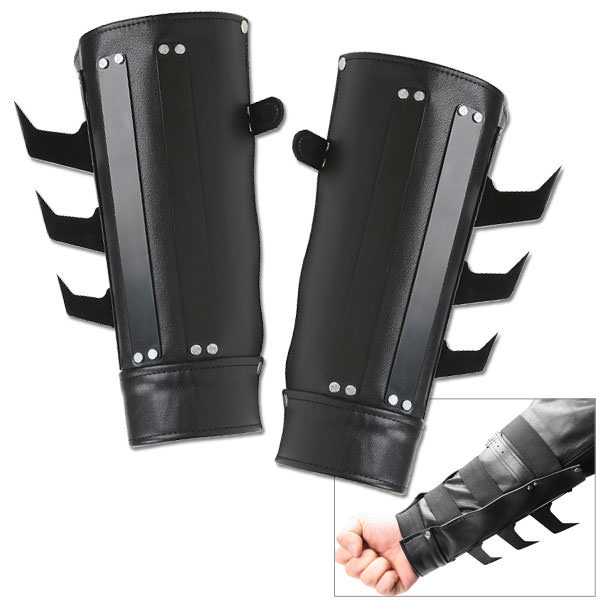 2 PCS Spiked Ninja Bracers Razor Spikes Arm Gauntlet's
