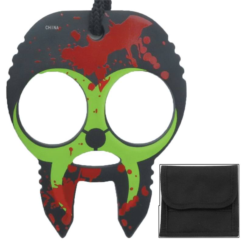 Zombie Clobbering Skull 2 Finger Self Defense Knuckles Black
