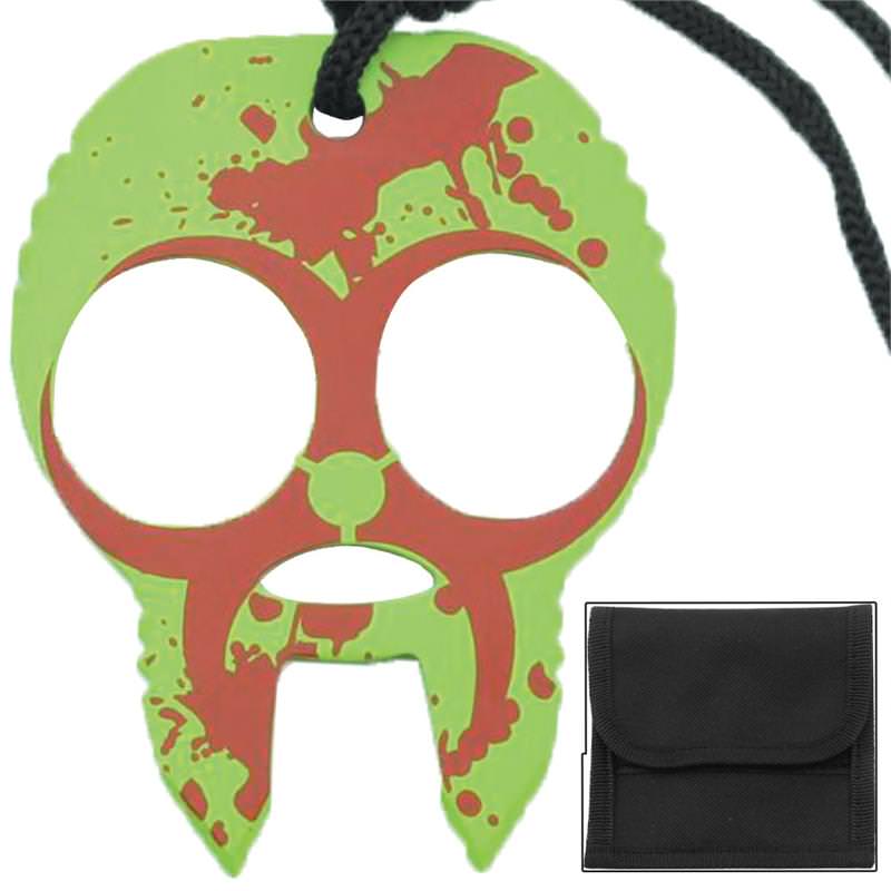 Zombie Clobbering Skull 2 Finger Self Defense Knuckles Red