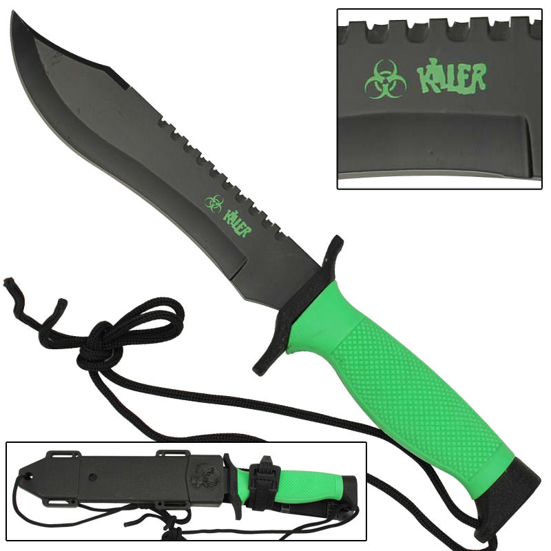 Zombie Killer Green Survival Bowie Knife