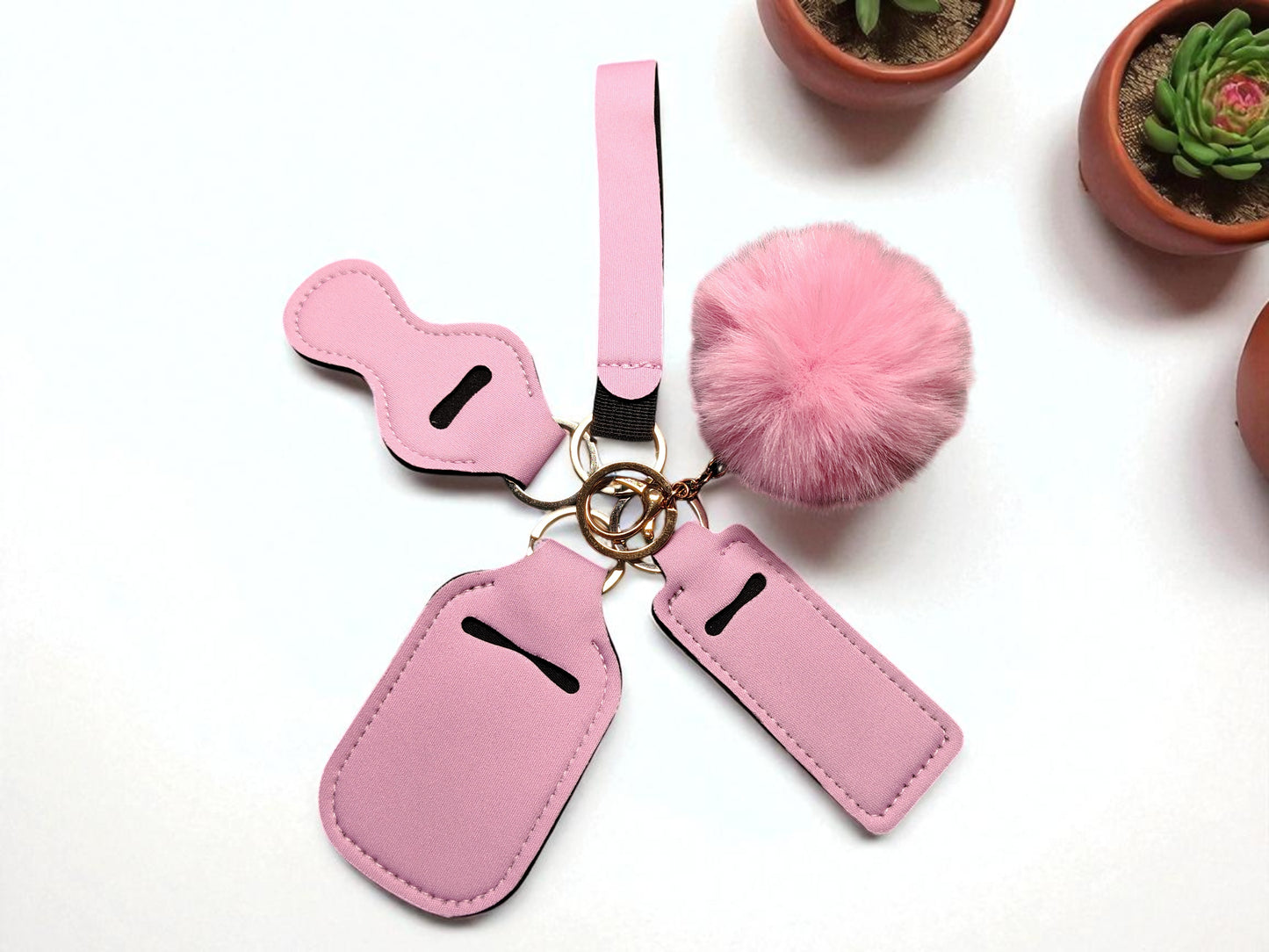 Solid 5 Piece Keychain Set