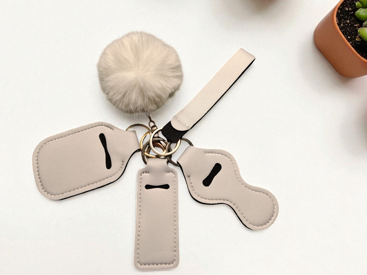 Solid 5 Piece Keychain Set