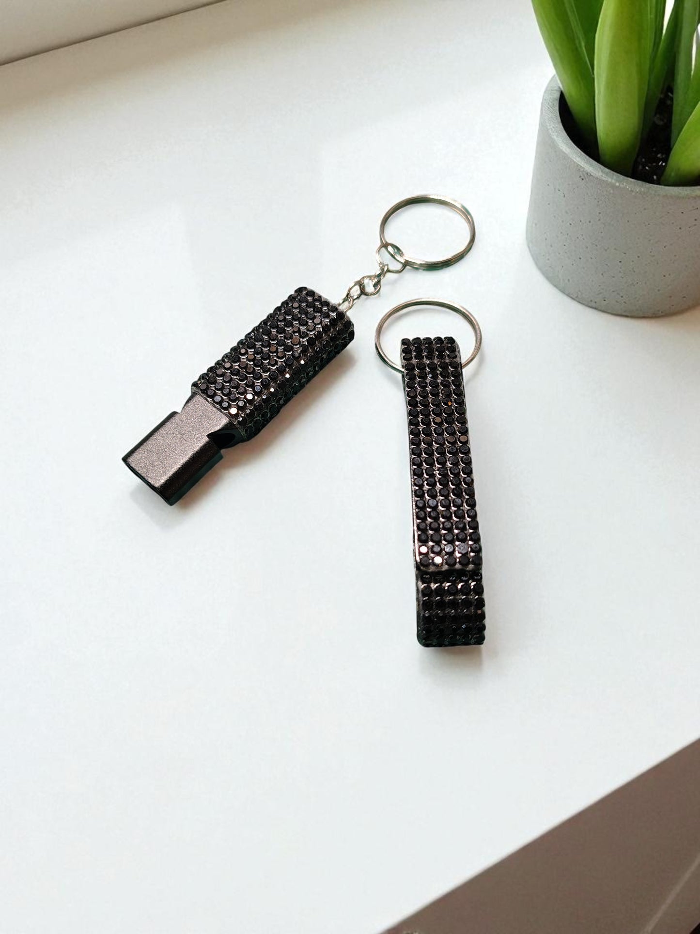 ACCESSORY KIT - 2pc Set Rhinestone Whistle & Bottle Opener