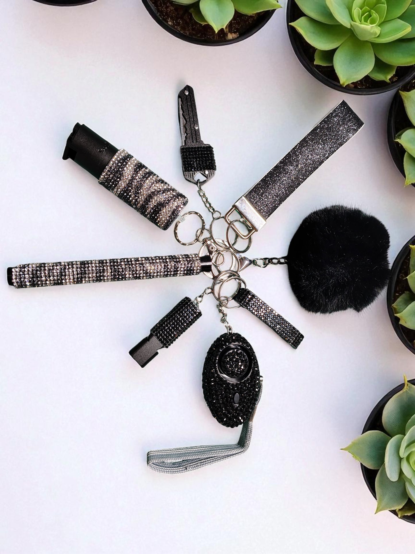 BLING-it Rhinestone 9 Piece Keychain Set