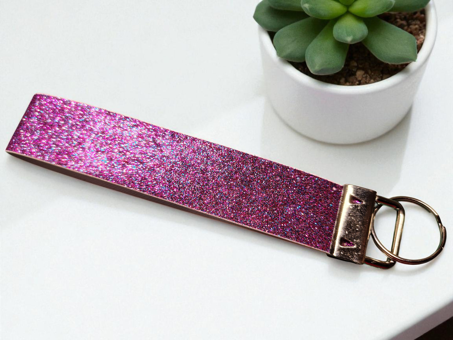Glitter Wristlet Keychain & Pompom Wholesale
