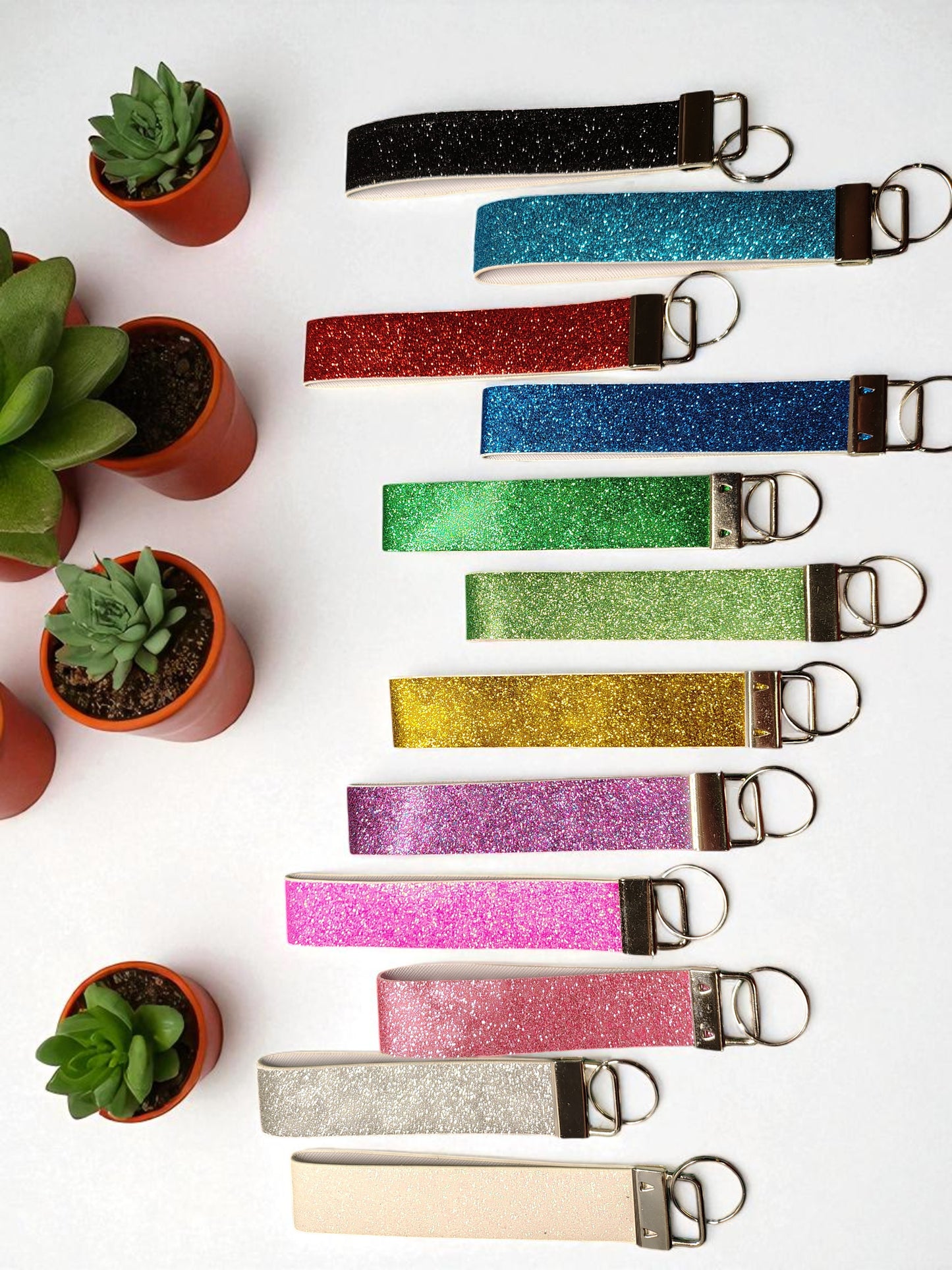 Glitter Wristlet Keychain & Pompom Wholesale