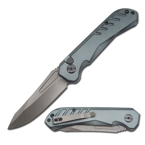 Gray Survival Military Switch Blade Pocket Knife 8 Inch Overall