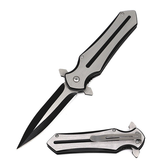 Spear Point Black Collectible Spring Assist Knife Dagger