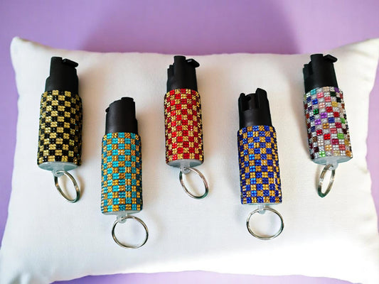 PEPPER SPRAY - PLAID RHINESTONE