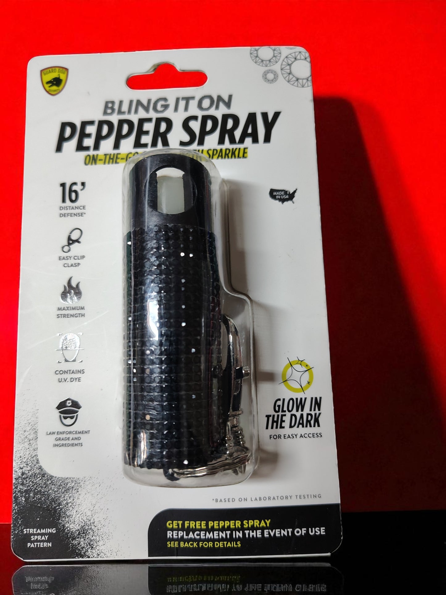 Pepper Spray- by Guard Dog BLING BLACK