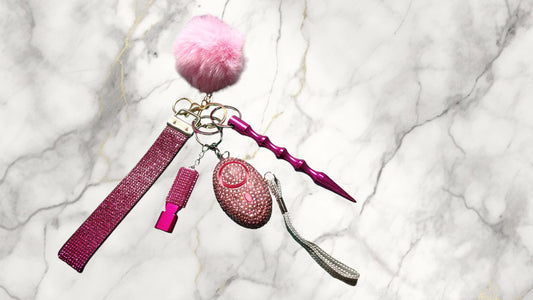 Safety Keychain - Bling 6pc. Set with Pepper Spray
