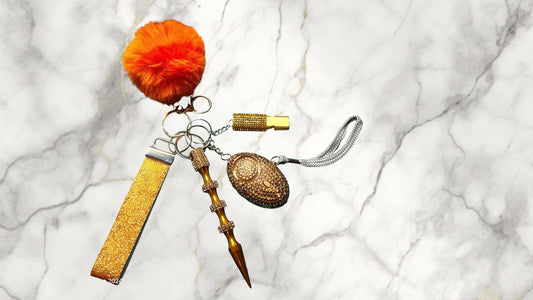 Safety Keychain - Bling 6pc. Set with Pepper Spray