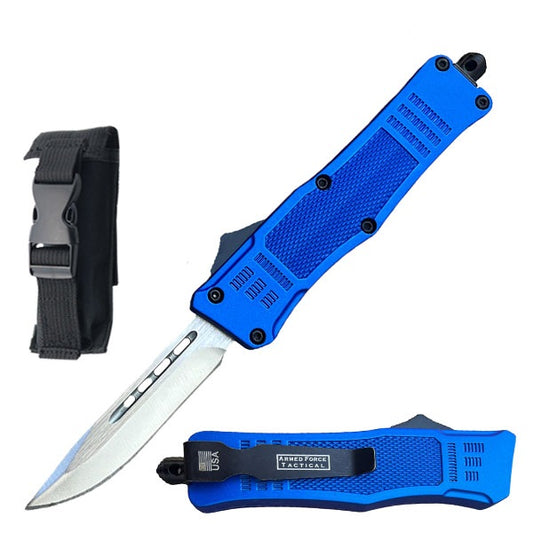 6.75" Silver Drop Point Blade Street Walker OTF Knife