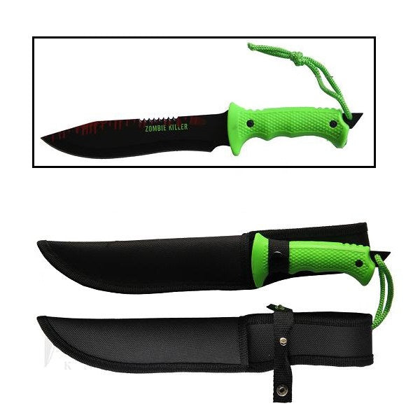 Zombie Killer Tactical Hunting Survival Knife Fixed Blade Bowie