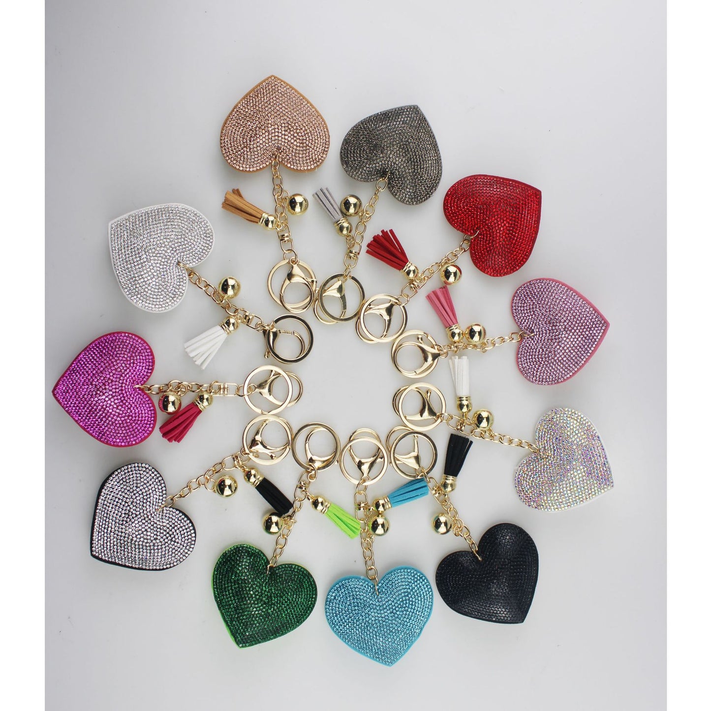 Rhinestone Heart Shape Keychain